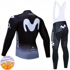 Conjunto Maillot + Culotte largo con tirantes Invierno Termico Movistar Team 2025